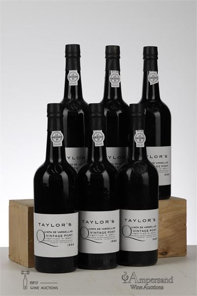 TAYLOR'S FLADGATE QUINTA DE VARGELLAS VINTAGE PORT 1988 - Taylor - Bottled 1990 - 6 Bottles