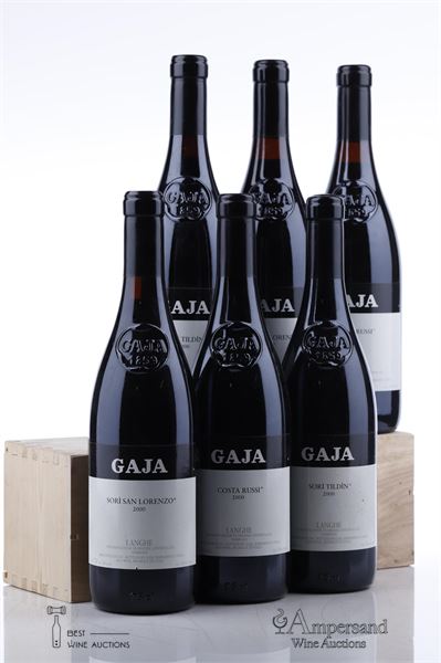 GAJA COLLECTION (2 Costa Russi + 2 Sori San Lorenzo + 2 Sori Tildin) - 6 Bottles - Owc 6