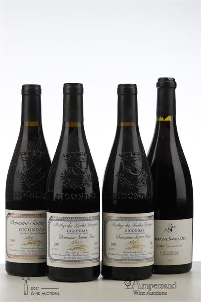 GIGONDAS 1*2005 + PRESTIGES DES HAUTES GARRIGUES 1*2006 + 1*2007 + GRAND GRENACHE 66 1*2007   - Domaine Santa Duc - 4 Bottles