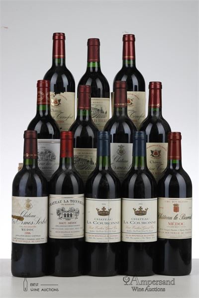 MIXED LOT BORDEAUX 90 TIES - Mc - 12 Bottles