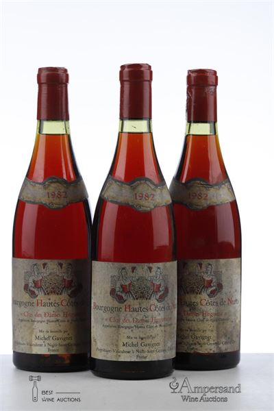 HAUTES COTES DE NUITS CLOS DES DAMES HUGUETTES 1982 - Michel Gavignet - 3 Bottles