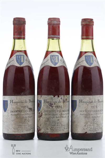HOSPICES DE BEAUNE SAVIGNY LES BEAUNE CUVEE ARTHUR GIRARD 1974 - Les Petits Fils de Leonce Bocquet - 3 Bottles