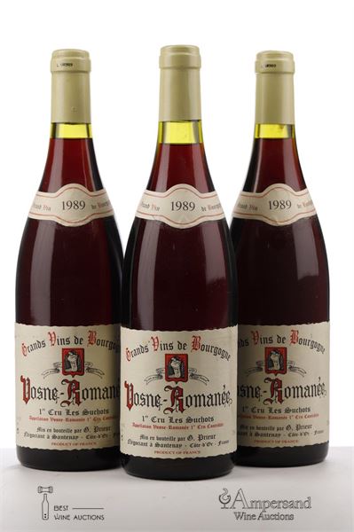 VOSNE ROMANEE LES SUCHOTS 1989 - G. Prieur - 3 Bottles