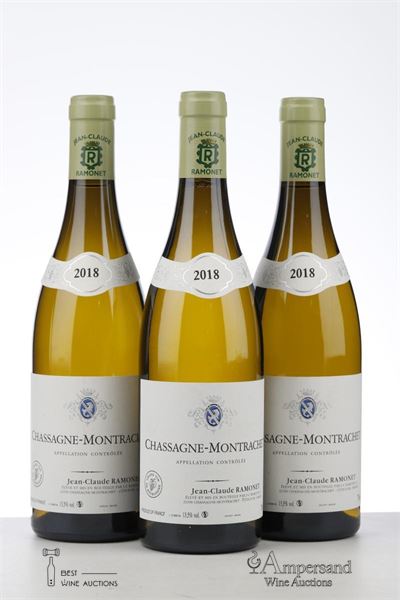 CHASSAGNE MONTRACHET BLANC 2018 - Jean Claude Ramonet - 3 Bottles