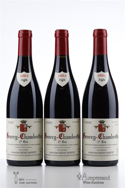 GEVREY CHAMBERTIN 1 ER CRU 2002 - Denis Mortet - 3 Bottles