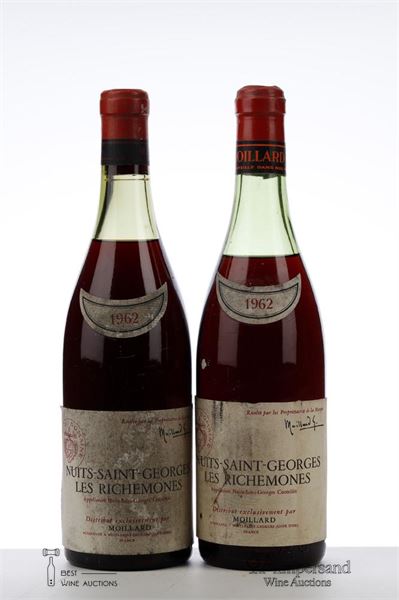 NUITS ST GEORGES LES RICHEMONES 1962 - Moillard - 2 Bottles