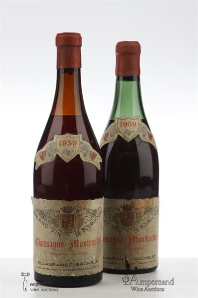 CHASSAGNE MONTRACHET ROUGE 1959 - Delagrange Bachelet - 2 Bottles