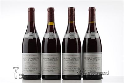 GEVREY CHAMBERTIN CLOS ST JACQUES 1990 - G.Bartet - 4 Bottles
