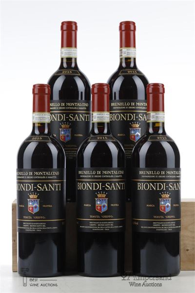 BRUNELLO DI MONTALCINO IL GREPPO 2015 - Biondi Santi - 5 Bottles
