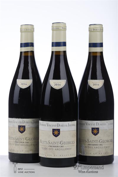 NUITS ST GEORGES CLOS DES ARGILLIERES 2016 - Dureuil Janthial - 3 Bottles