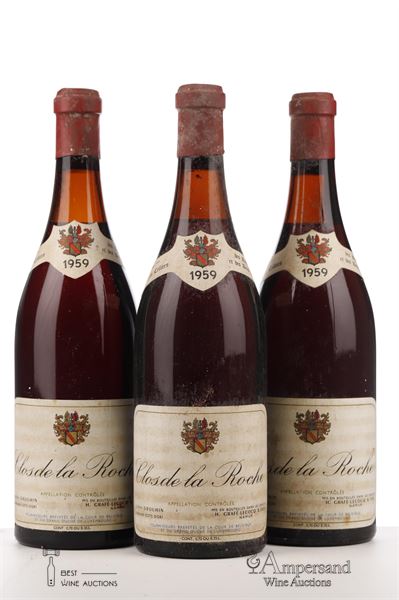 CLOS DE LA ROCHE 1959 - Joseph Drouhin mise Grafé Lecocq - 3 Bottles