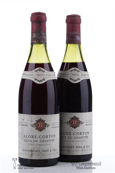 ALOXE CORTON CLOS DU CHAPITRE TETE DE CUVEE 1972 - Remoissenet - 2 Bottles