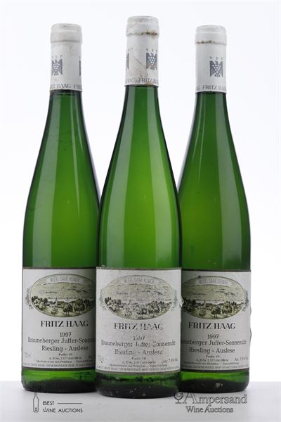 BRAUNEBERGER JUFFER SONNENUHR RIESLING AUSLESE FUDER 10 - 1997 - Fritz Haag - 3 Bottles