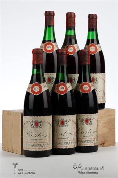 CORTON LES RENARDES 1974 - Lafite - 6 Bottles