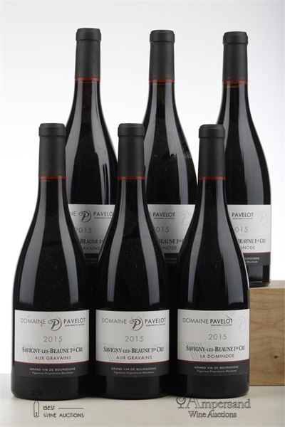 SAVIGNY LES BEAUNE AUX GRAVAINS 3*2015 + LA DOMINODE 3* 2015   - Jean Marc Pavelot - 6 Bottles