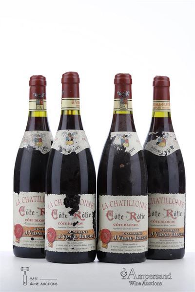 COTE ROTIE COTE BLONDE LA CHATILLONNE 1995 - Vidal Fleury - 4 Bottles