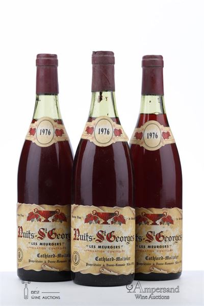 NUITS ST GEORGES LES MEURGERS 1976 - Cathiard Molinier - 3 Bottles