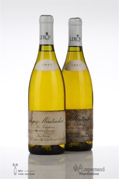PULIGNY MONTRACHET LES FOLATIERES 1992 - Leroy - 2 Bottles