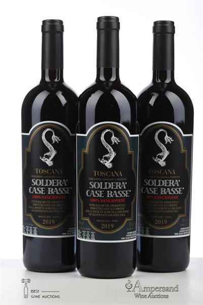 100% SANGIOVESE CASE BASSE 2019 - Soldera - 3 Bottles