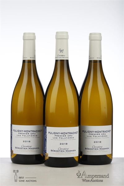 PULIGNY MONTRACHET LES FOLATIERES 2018 - Sebastien Magnien - 3 Bottles