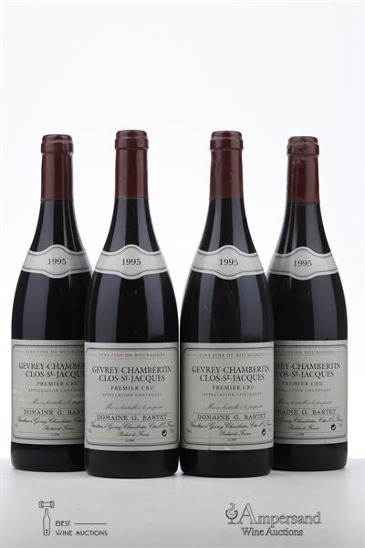 GEVREY CHAMBERTIN CLOS ST JACQUES 1995 - G. Bartet - 4 Bottles