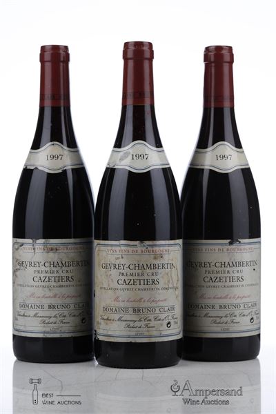 GEVREY CHAMBERTIN CAZETIERS 1997 - Bruno Clair - 3 Bottles