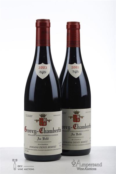 GEVREY CHAMBERTIN AU VELLE 2003 - Denis Mortet - 2 Bottles