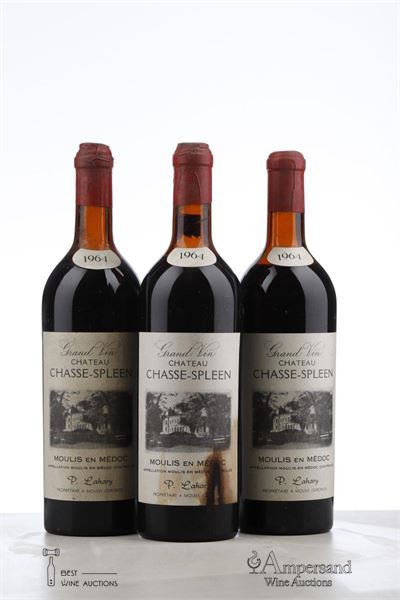 CHASSE SPLEEN 1964 - P. Lahary - 3 Bottles