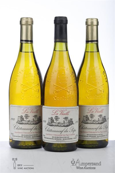 CHATEAUNEUF DU PAPE BLANC DOMAINE DE LA VIALLE 1992 - Michel Bernard - 3 Bottles