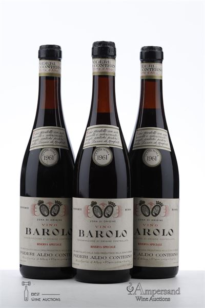 BAROLO RISERVA SPECIALE BUSSIA 1961 - Conterno Aldo - 3 Bottles