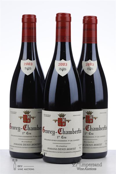 GEVREY CHAMBERTIN 1 ER CRU 2003 - Denis Mortet - 3 Bottles