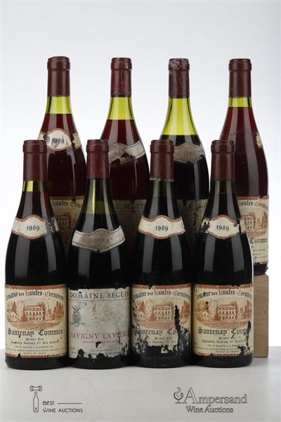 MIXED BOURGOGNE 1989 - 5 Santenay Commes Domaine des Hautes Cornieres + 3 Savigny Lavieres Seguin - 8 Bottles