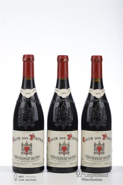 CHATEAUNEUF DU PAPE CLOS DES PAPES 2006 - Paul Avril - 3 Bottles