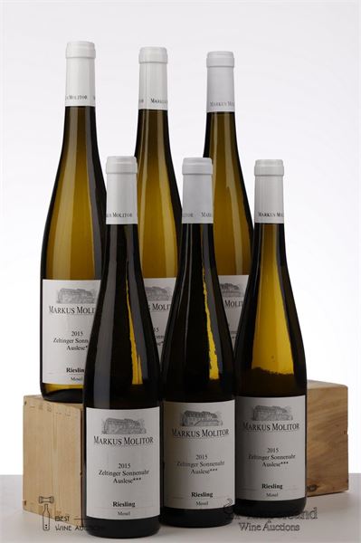 RIESLING ZELTINGER SONNENUHR AUSLESE *** WHITE CAPSULE 2015 - Markus Molitor - 6 Bottles