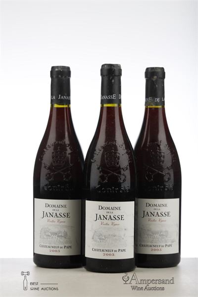 CHATEAUNEUF DU PAPE DOMAINE DE LA JANASSE CUVEE VIEILLES VIGNES 2003 - Aime Sabon - 3 Bottles