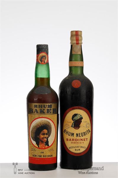 MIXED LOT RHUM 60s - 1 Bot Negrita - 1 Bot Baker - 2 Bottles