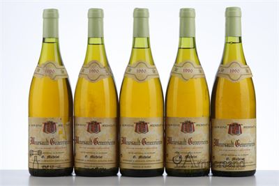 MEURSAULT GENEVRIERES 1990 - Michelot - 5 Bottles