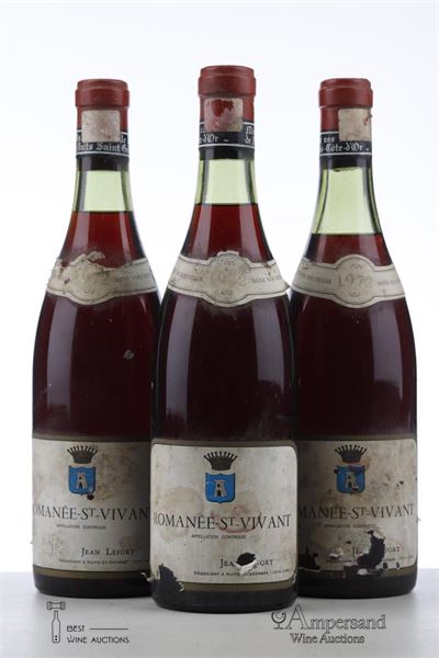 ROMANEE ST VIVANT 1972 - Jean Lefort - 3 Bottles