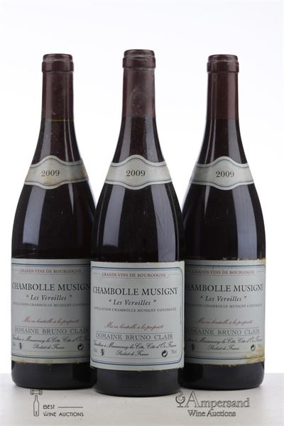 CHAMBOLLE MUSIGNY LES VEROILLES 2009 - Bruno Clair - 3 Bottles