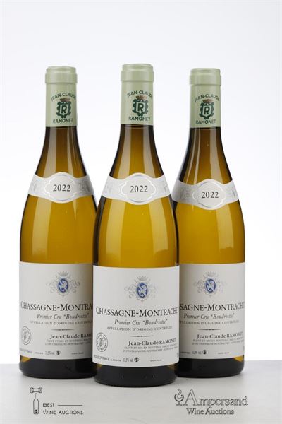 CHASSAGNE MONTRACHET BLANC BOUDRIOTTE 2022 - Jean Claude Ramonet - 3 Bottles