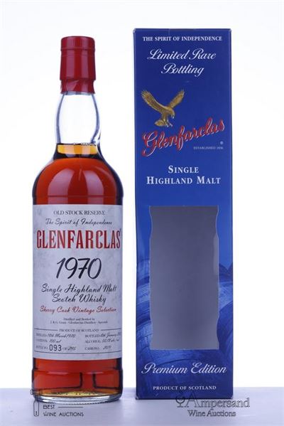 GLENFARCLAS OLD STOCK RESERVE 1970 - Distillery - 50.1 ABV, Distilled 18/03/1970, Bottled 08/01/2003, N° 93 of 295, Cask 2019, The Spirit of Independence, Limited Rare Bottling, Premium Edition,Sherry Cask Vintage selection - 1 Bottle - Oc 1