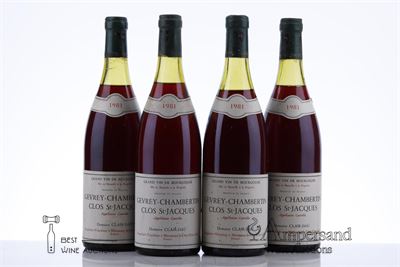 GEVREY CHAMBERTIN CLOS ST JACQUES 1981 - Clair Dau - 4 Bottles