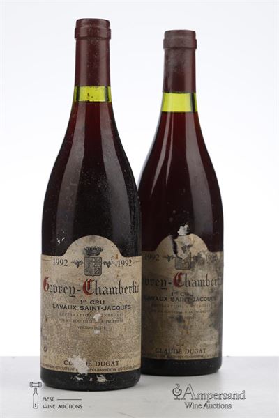 GEVREY CHAMBERTIN LAVAUX ST JACQUES 1992 - Claude Dugat - 2 Bottles