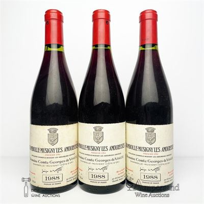 CHAMBOLLE MUSIGNY LES AMOUREUSES 1988 - Comte de Vogue - 3 Bottles