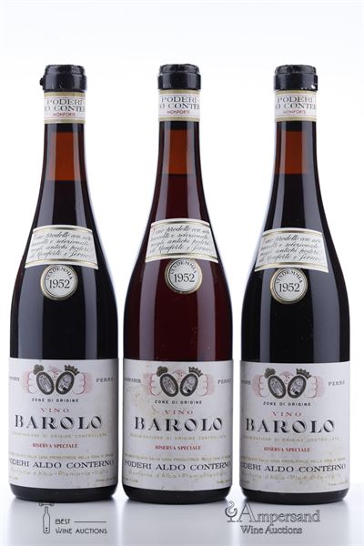 BAROLO MONFORTE E PERNO RISERVA SPECIALE 1952 - Aldo Conterno  - 3 Bottles