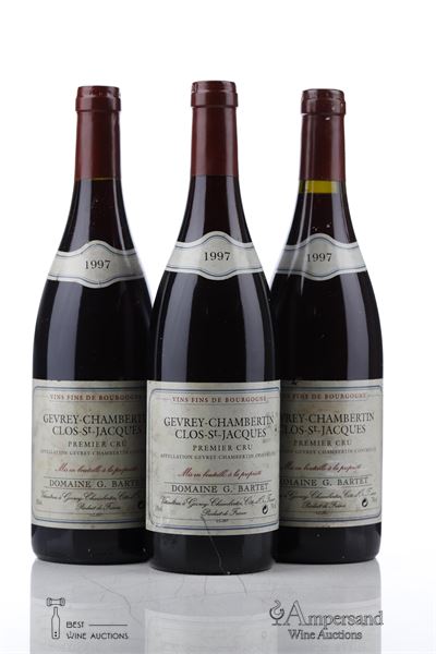 GEVREY CHAMBERTIN CLOS ST JACQUES 1997 - G.Bartet - 3 Bottles