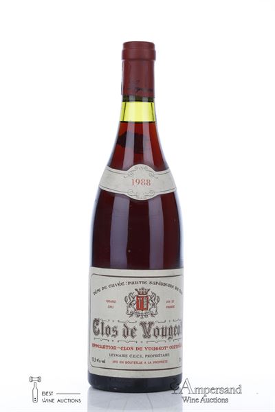 CLOS VOUGEOT TETE DE CUVEE PARTIE SUPERIEURE DU CLOS 1988 - Leymarie - 1 Bottle