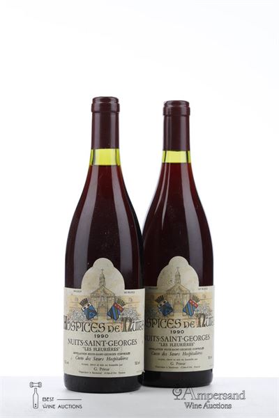 HOSPICES DE NUITS NUITS ST GEORGES LES FLEURIERES CUVEE DES SOEURS HOSPITALIERES 1990 - G. Prieur - 2 Bottles