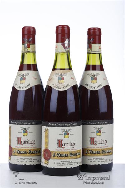 HERMITAGE ROUGE 1987 - Vidal Fleury - 3 Bottles