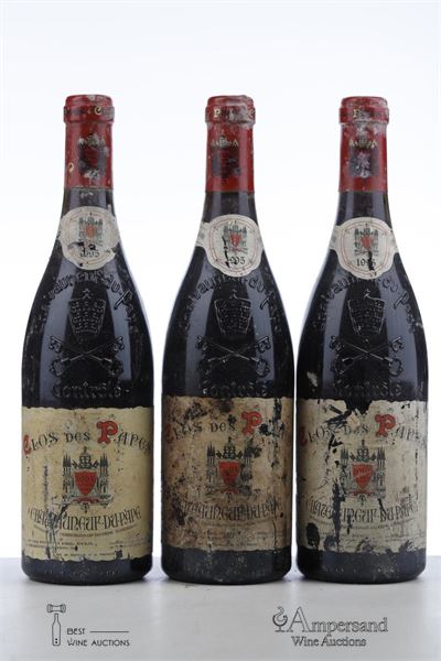CHATEAUNEUF DU PAPE CLOS DES PAPES 1995 - Paul Avril - 3 Bottles